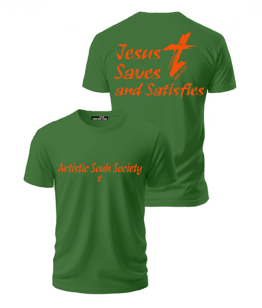 Jesus Saves & Satisfies ASSOC Tee