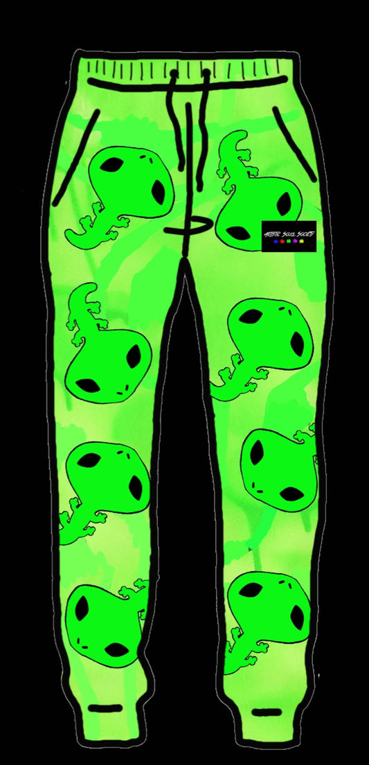 Breezo Gecko Hand Painted SweatPants by BREEZAY